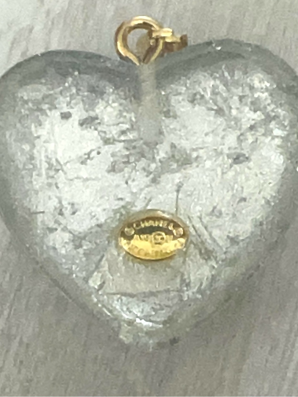 CHANEL Gold CC Heart Pendant with Silver-Tone Heart - Picture 4 of 6